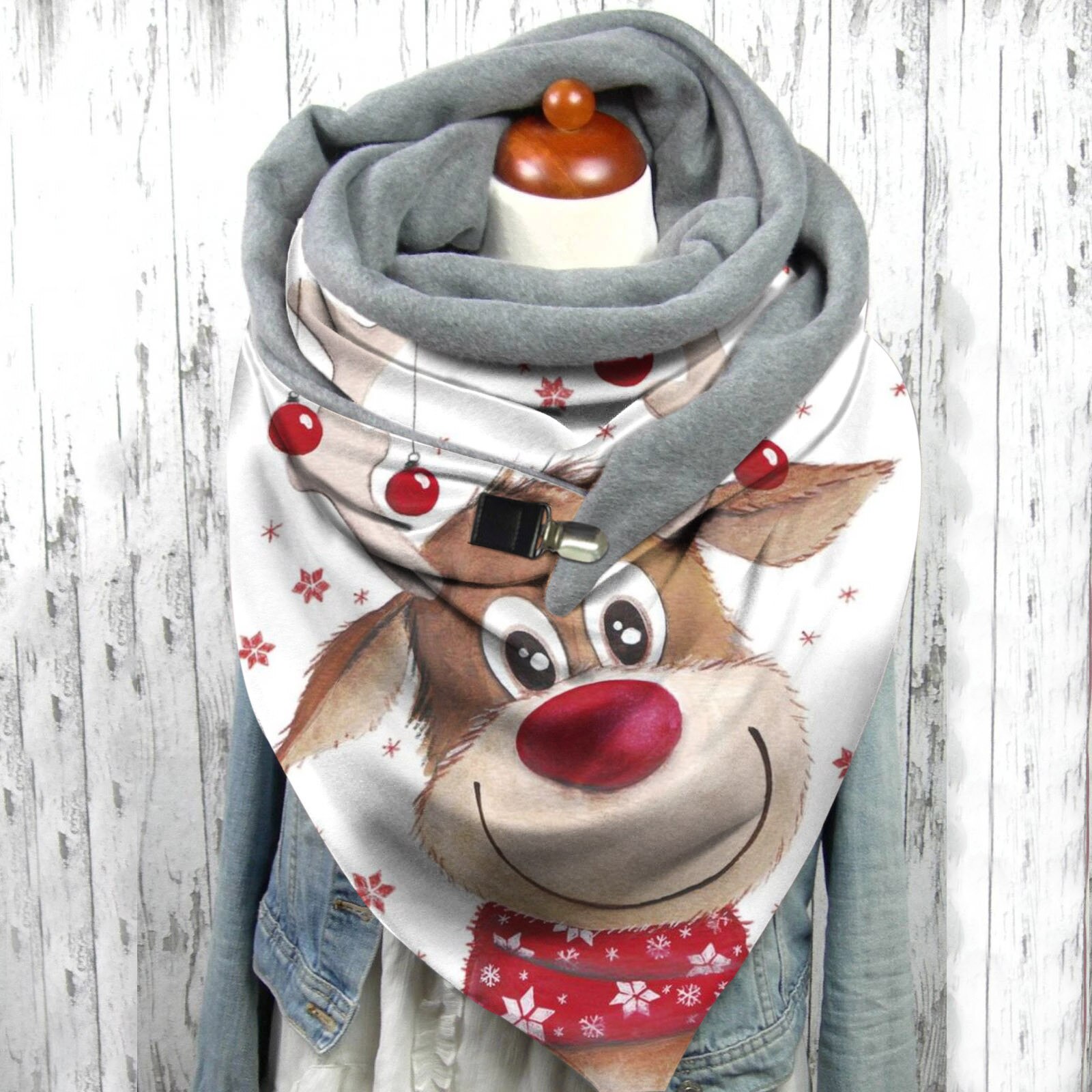 Mærke stilfuldt og kvinder juletryk tørklæde multifunktionelt sjal tørklæde åndbar, behagelig: E