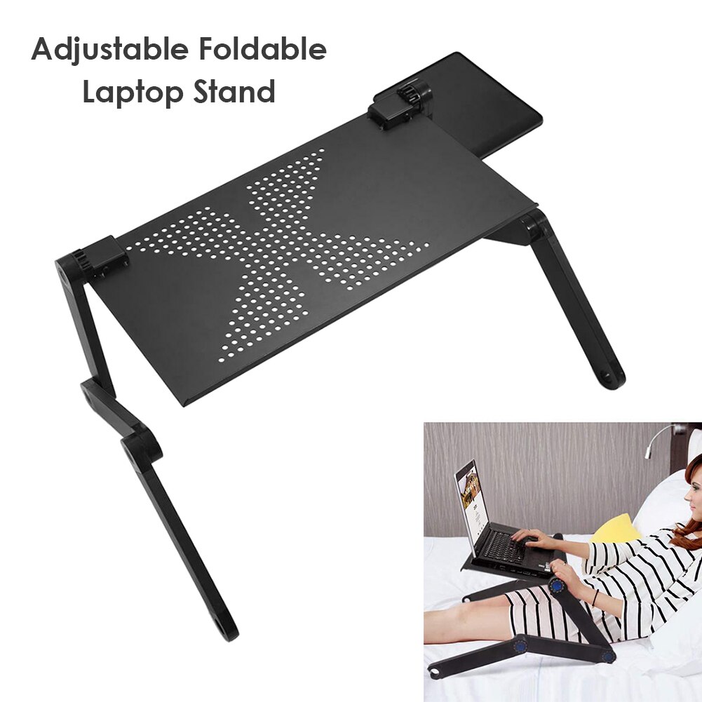 Ergonomic Laptop computer desk, adjustable laptop bed table, portable laptop workstation laptop stand reading rack, TV bed tray