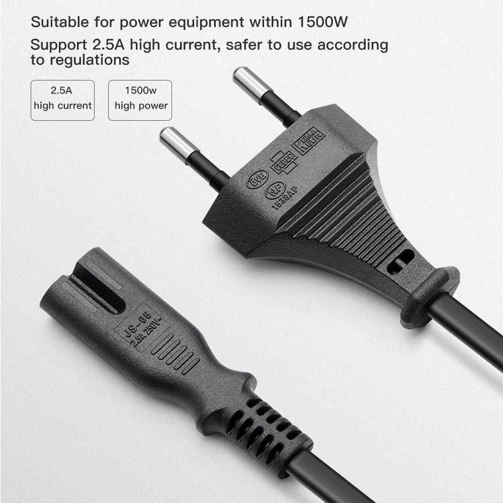 1.5M Electric Cord EU Power Cable 2 Pin Cable 250V 2.5A US Power Cord UK Supply Cable Lead Wire Power For Electrique Wire Powe
