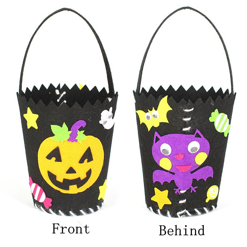 Halloween gør-det-selv goodiebag børn bære græskarposer børnehave legetøj gør det selv håndlavet materiale pakke slik kurv rekvisitter: Græskar