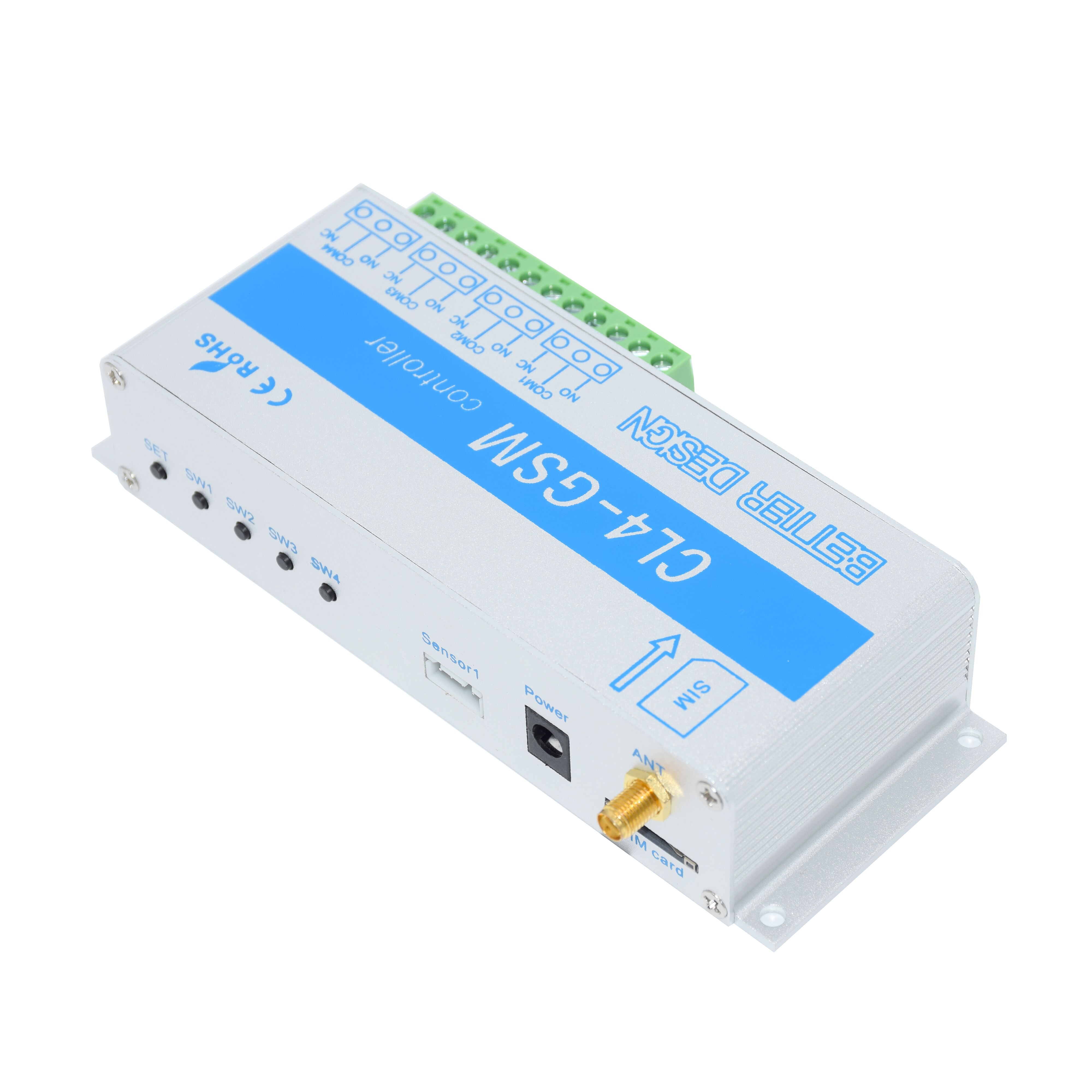Télécommande GSM SMS 4 canaux, commutateur relais CL4-GSM, prise en charge de la température et de l&#39;humidité, alarme