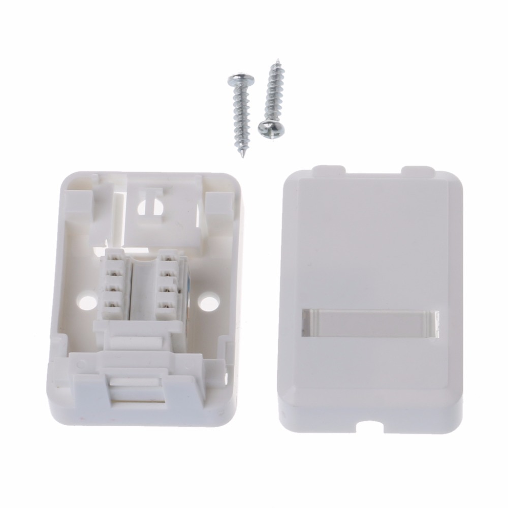 RJ Box with Cat6 Module Desktop Box Single-port Panel for RJ45 RJ11 AMP-mount network connector