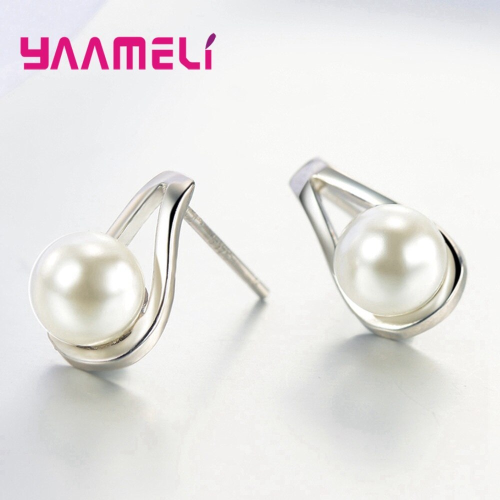 925 Sterling Silver Jewelry Sets for Women Girls Wedding Engagement Cute Pearl Waterdrop Shape Best for Beloved