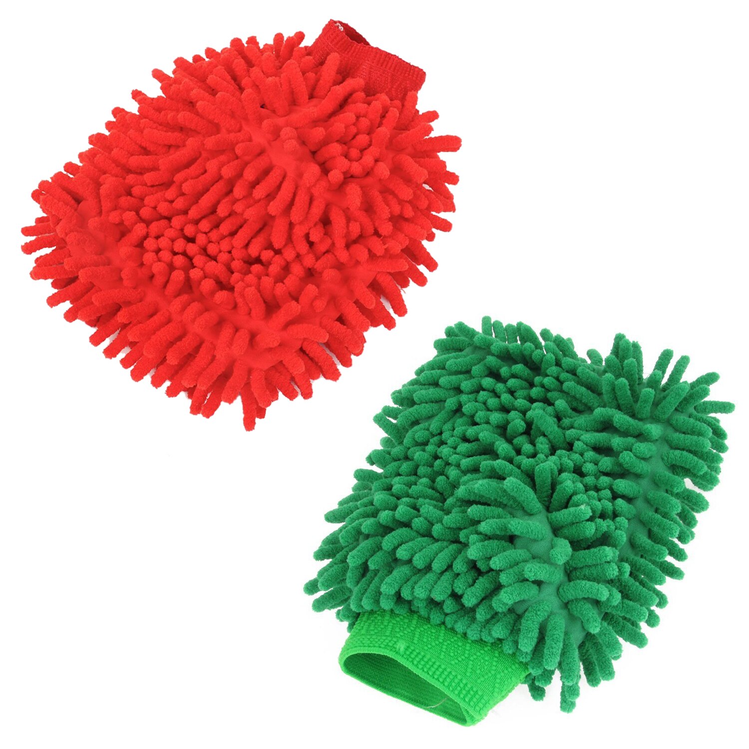 Lave-auto, outil de gommage vert microfibre gant moufle nettoyant: Default Title