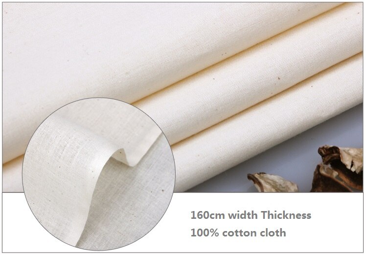Tela Gris, color blanco natural, tela de algodón, tela de bordado de teñido para ropa de vestir, matiral de costura DIY: 160cm width cotton