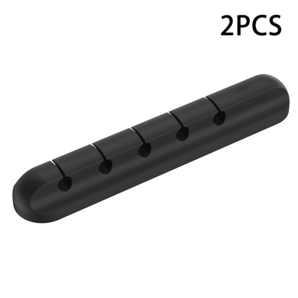 Kabel-Organizer, Silikon, USB-Kabelaufwicklung, für Höhle Schreibtisch, ordentliche Verwaltung-Clips, Kabelhalter für Maus, Kopfhörer, Kabel-Organizer: Schwarz