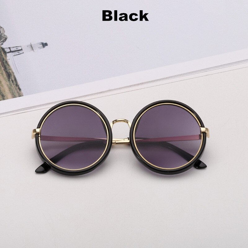 Kottdo klassiske runde børn solbriller vintage drenge piger børn solbriller metal antirefleks solbriller  uv400