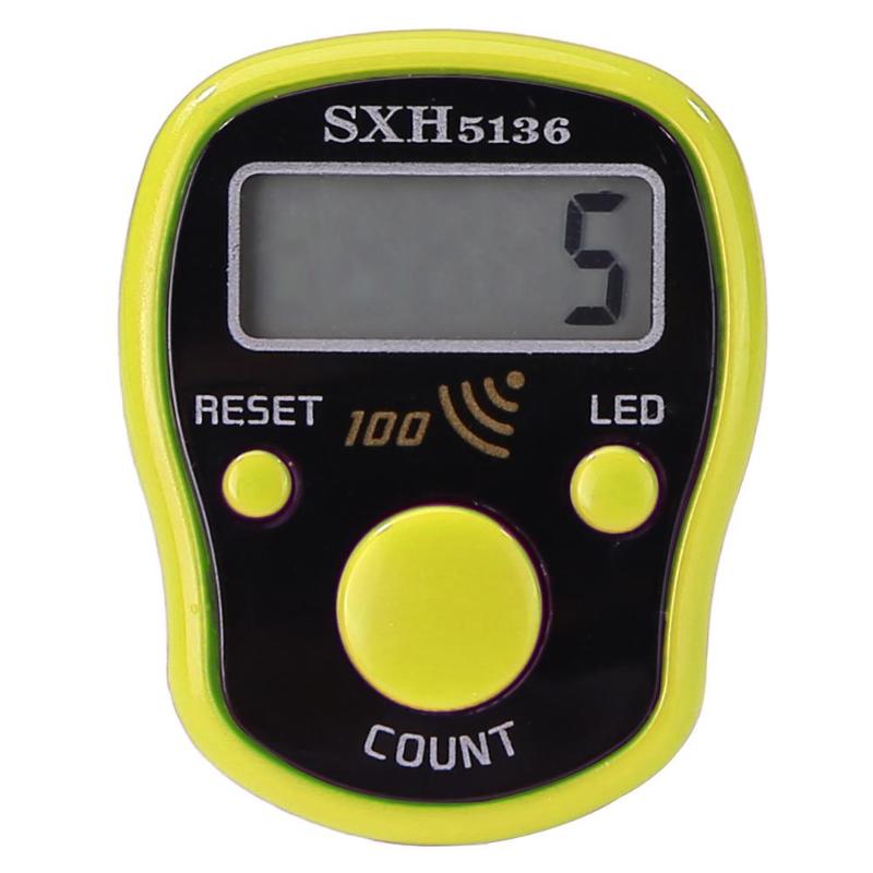 1 stk bærbare led lys lysende ring tæller plast nøjagtig taltæller 3.8*3*1.8cm 0-99999: Gul