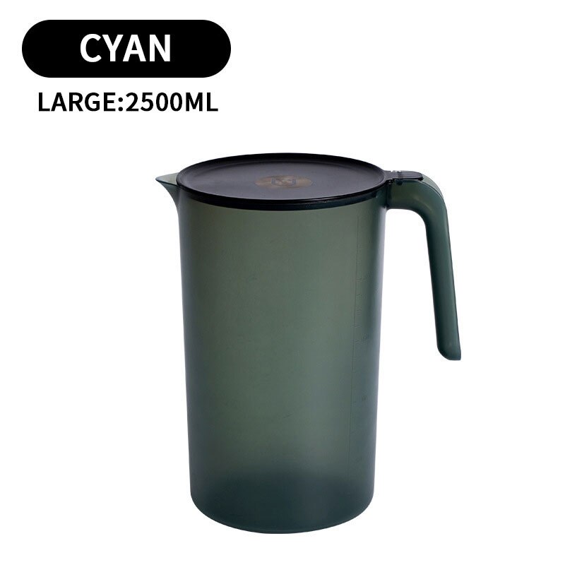 Carafe à jus de citron de grande capacité 2000/2500ML, bouilloire d&#39;été, carafe à eau, réfrigérateur de cuisine, récipient d&#39;eau, ensemble de verres: Large Cyan