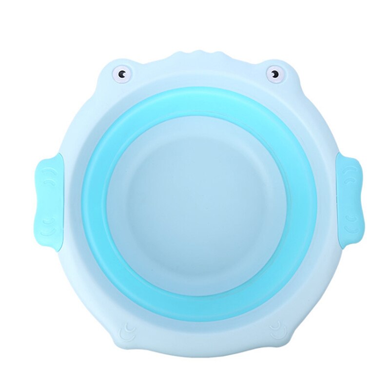 Portable Foldable Baby Bath Tub Children's Bathtub Wash Holder Foot Bath Basin Cute Infant Wash Basin Collapsible Tourism: blue