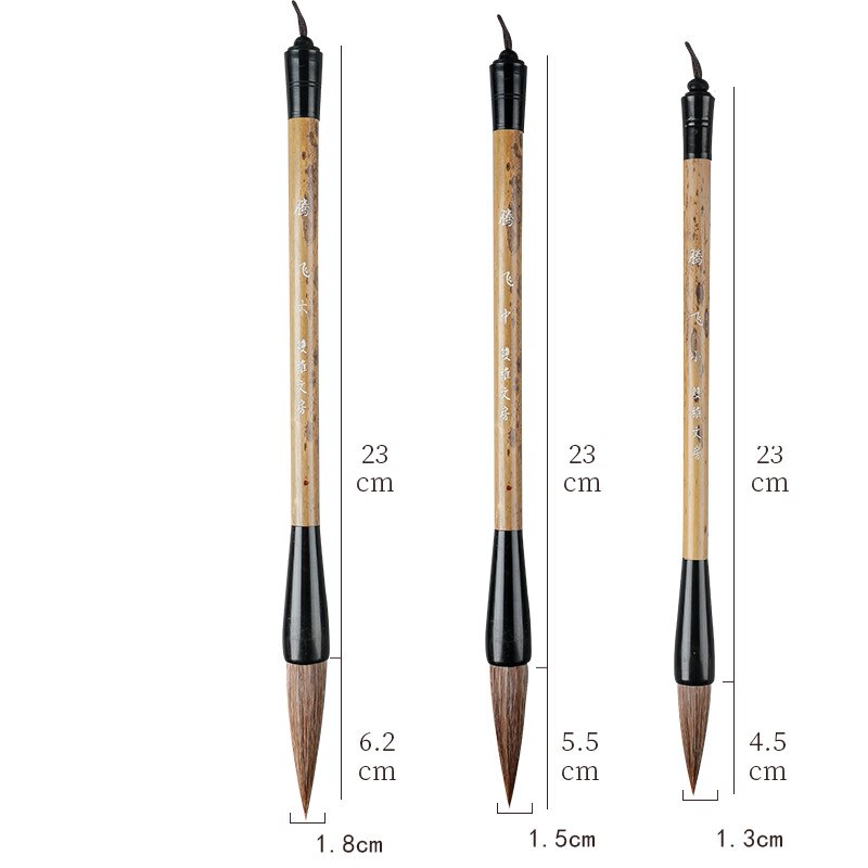 Chinese penseelpen caligrafia 3 stuks/set wollen & koeienoorhaar kalligrafiepenseel grote chinese schilderpenseelpenset tinta china
