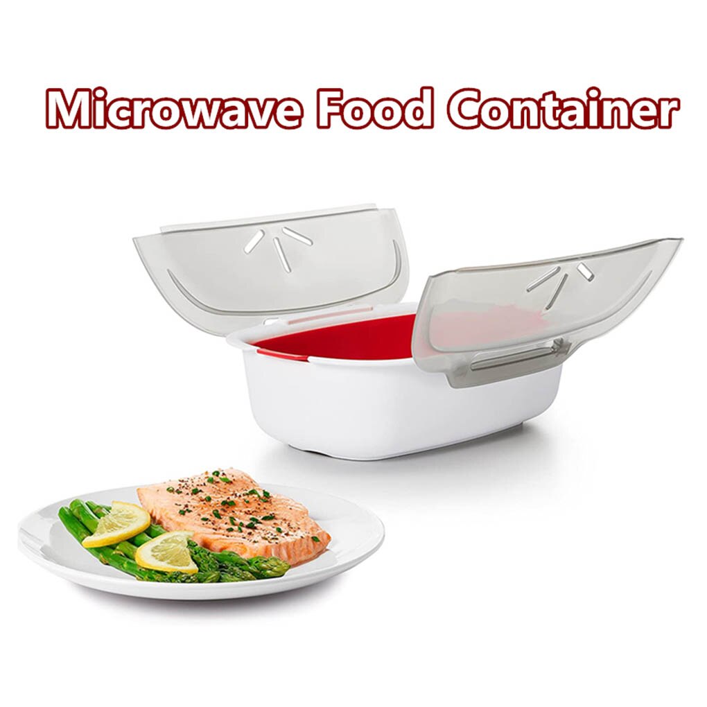 Tastless Microwave Steamer Removble Microwavable Food Cooker Home Kitchen Food Container