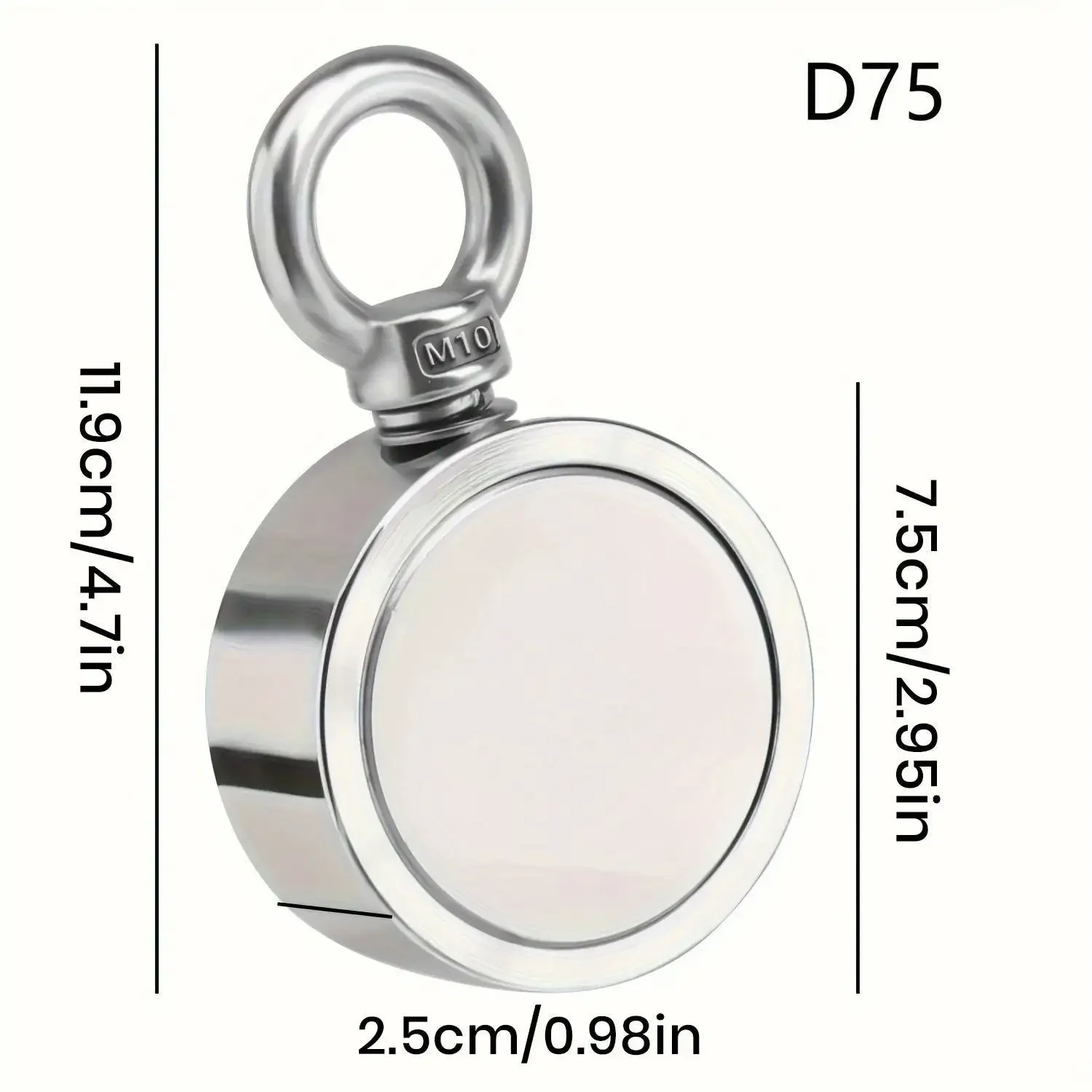 Double-Sided Magnet Fishing Kit With Case, Premium Fishing Magnet Kit For Retrieving Items In River, Lake, Beach, Lawn.: Gold