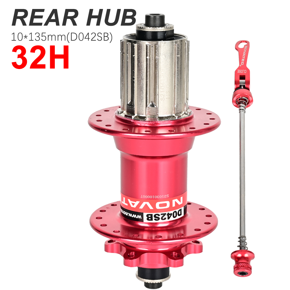 Novatec Bicycle Hubs D041SB D042SB Rear MTB Bike hubs 28 32 36 Holes For HG 8 9 10 11 Speed SX NX 12 Speed CR-MO Steel Freehub: Burgundy