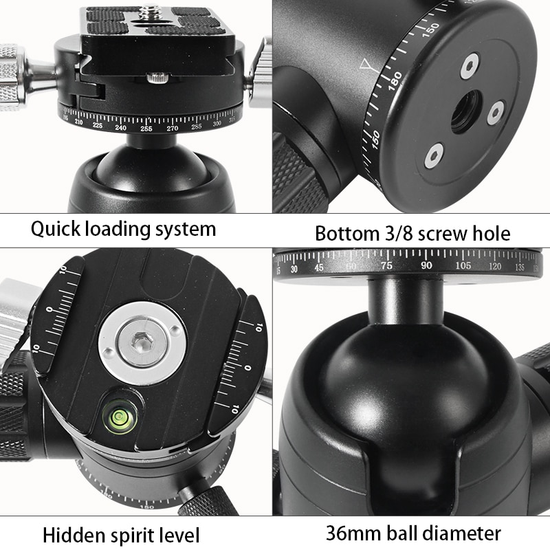 720 degree panoramic head tripod head dslr stand ball head take photo shooting camera head rotating head for video camera