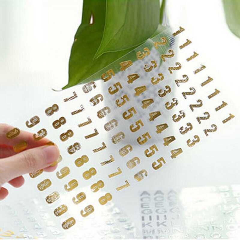 10 Vellen Nummer Stickers Goud/Zilver Kleur Nummer Sticker Plakboek Thuis DIY Decoratie Craft Papelaria