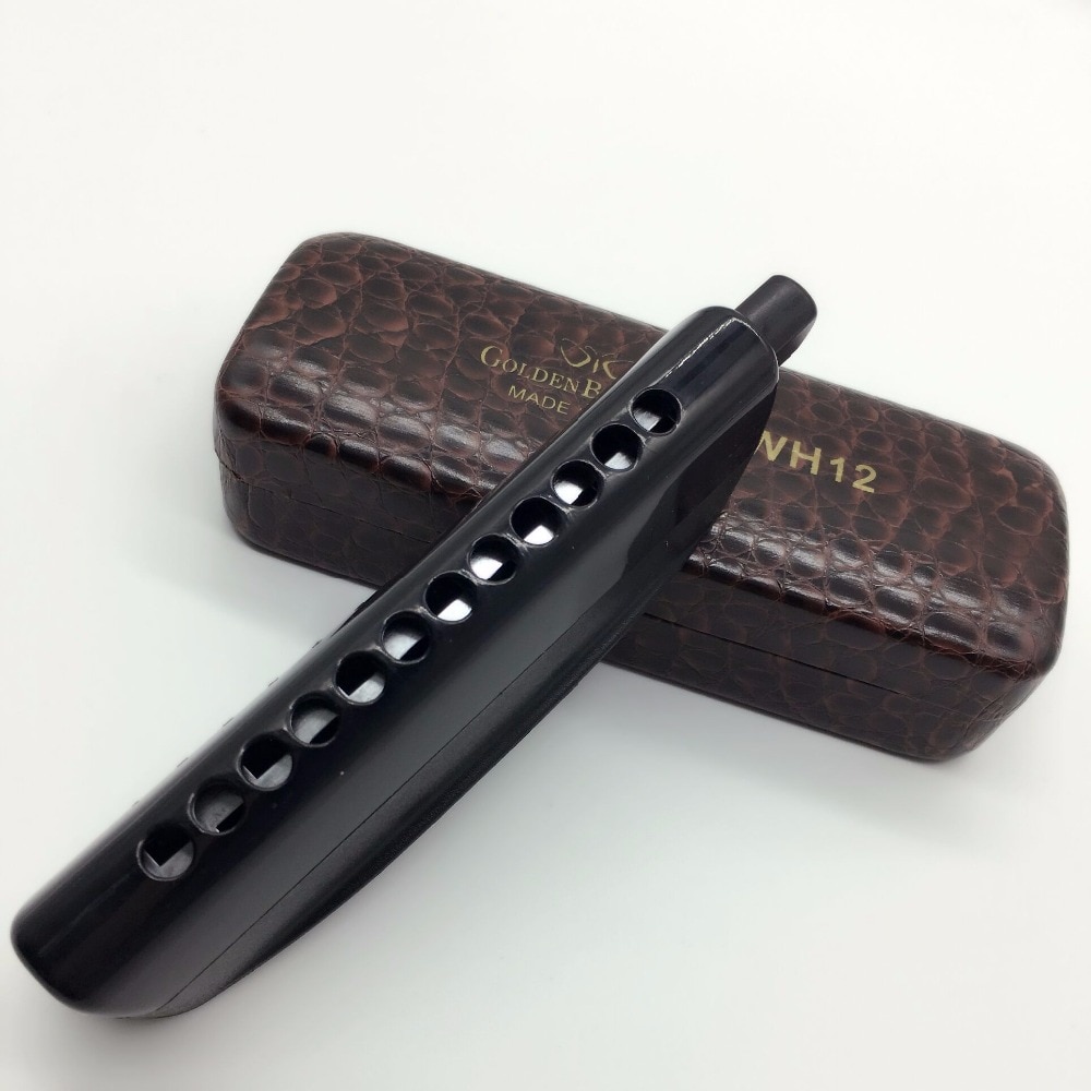 Golden Butterfly 12 Hole Chromatic Harmonica WH12 Harp musical instrument mouth organ semi-matte ABS cover