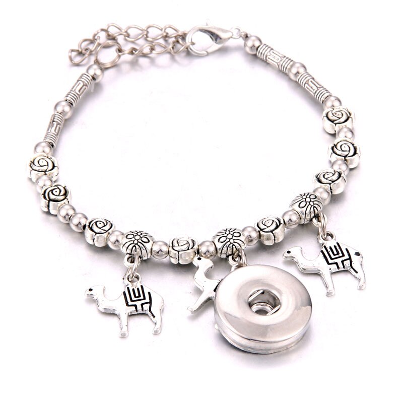 Nuovo Scatto Gioielli forma di Pesce di pesce Che Borda Ciondolo braccialetto di Perline Fit 20 MILLIMETRI 18 MILLIMETRI Snap Bottoni Gioielli Scatta In Metallo braccialetto: 12