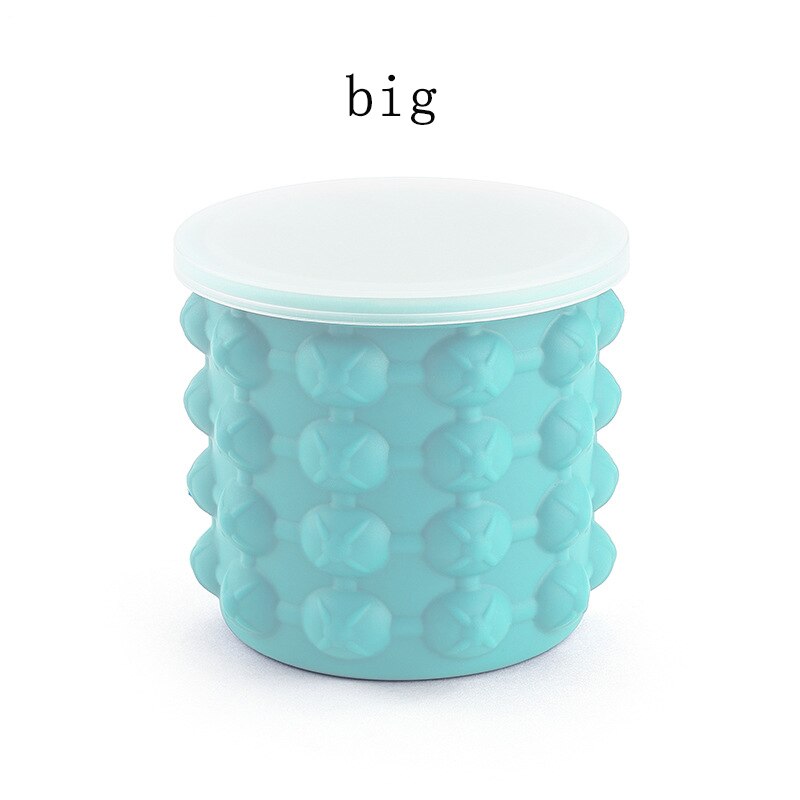 Outdoor round plastic ice bucket with lid Silicone ice bucket Bar double-layer champagne wine beer bucket: big green