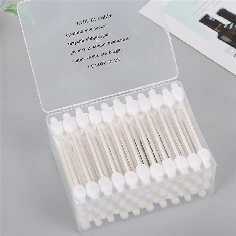 110pcs Disposable Swab Double-Headed Cotton Bud Portable Q-Tips Cleaning Sticks Multi-Use Cotton Swab For Home Baby Travel