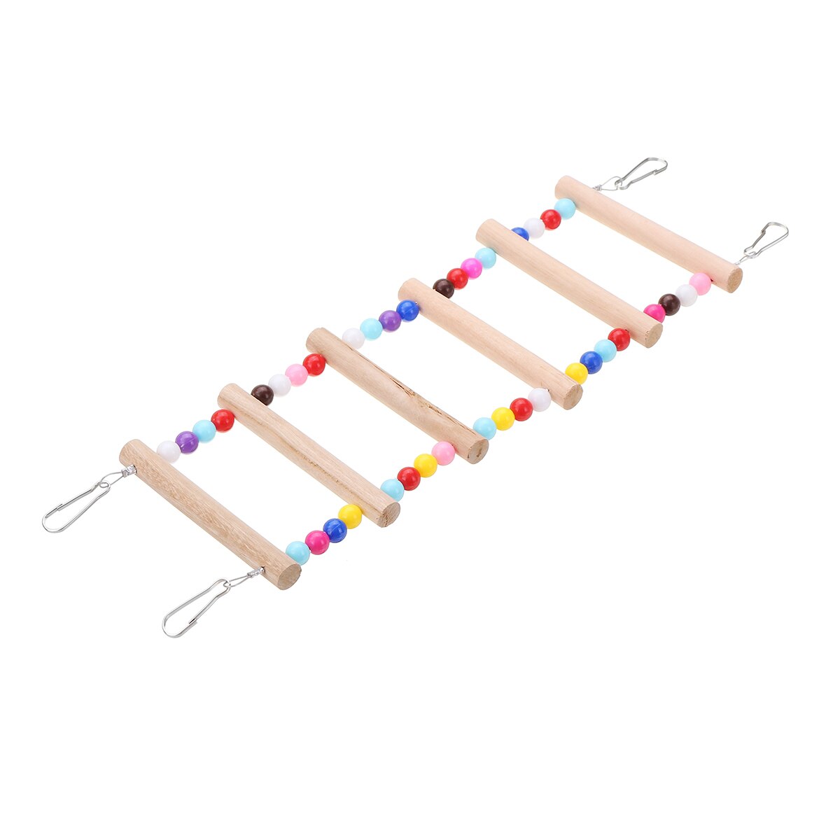 4/5/6/7/8 Layer Bird Ladders Pets Parrots Ladders Climbing Toy Hanging Colorful Balls With Natural Wood Colorful Balls: 6 Ladders