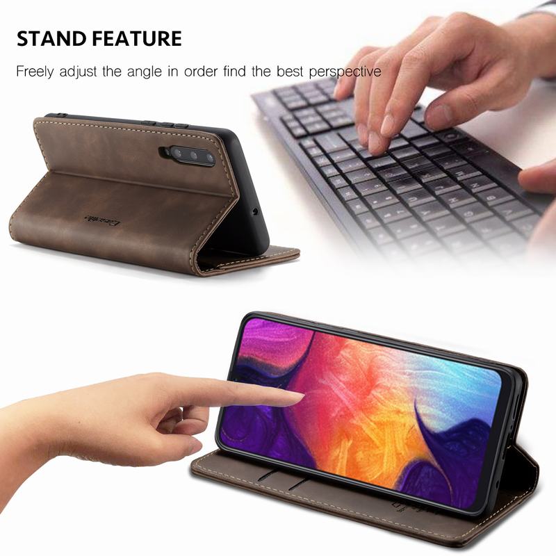 Luxe Magnetische Flip Leather Case Voor Samsung A50 EEN 50 Gevallen Cover Wallet Card Slots Bedrijf Vintage Boek Voor galaxy A50