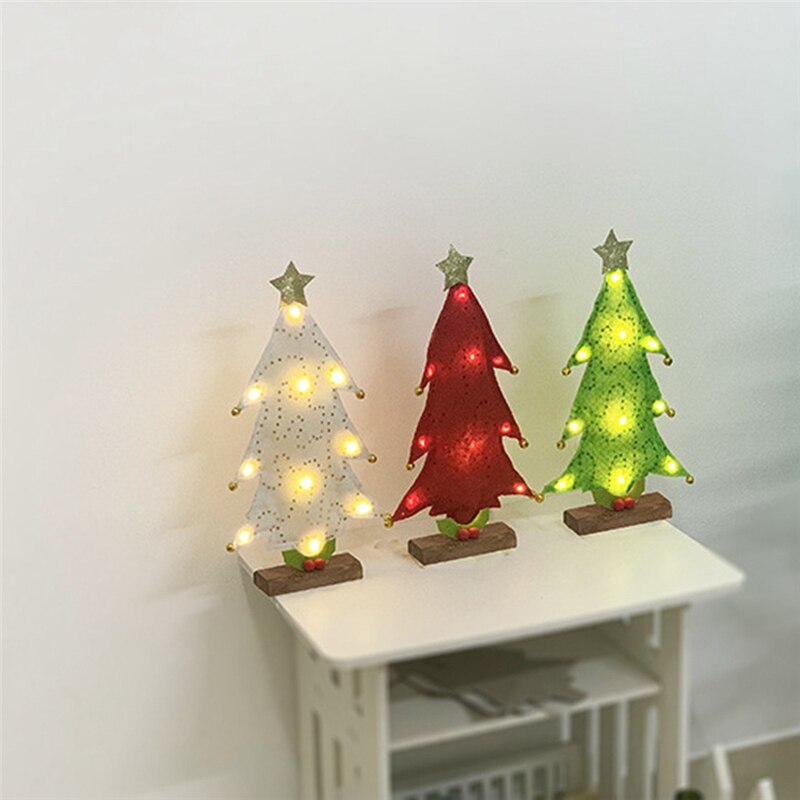 1 Piece Portable LED Christmas Tree Shaped Lamp Bedside Desktop Decorative Night Light Home Decor