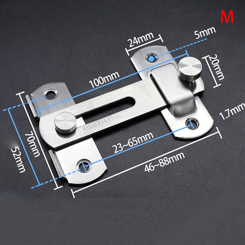 Guard Latch Bolt With Screws Door Lock Handle Sliding Window Stainless Steel Door Latch Home Safety Chain Door Home: 1
