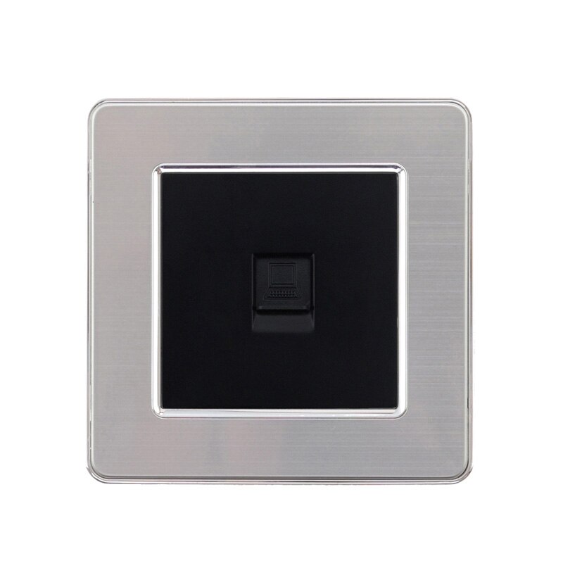 Atlectric ordinateur Port TV prise coaxiale Rj45 Ethernet prise murale Double Rj45 Port prise panneau en acier inoxydable douille,prise maison: Rj45 Outlet