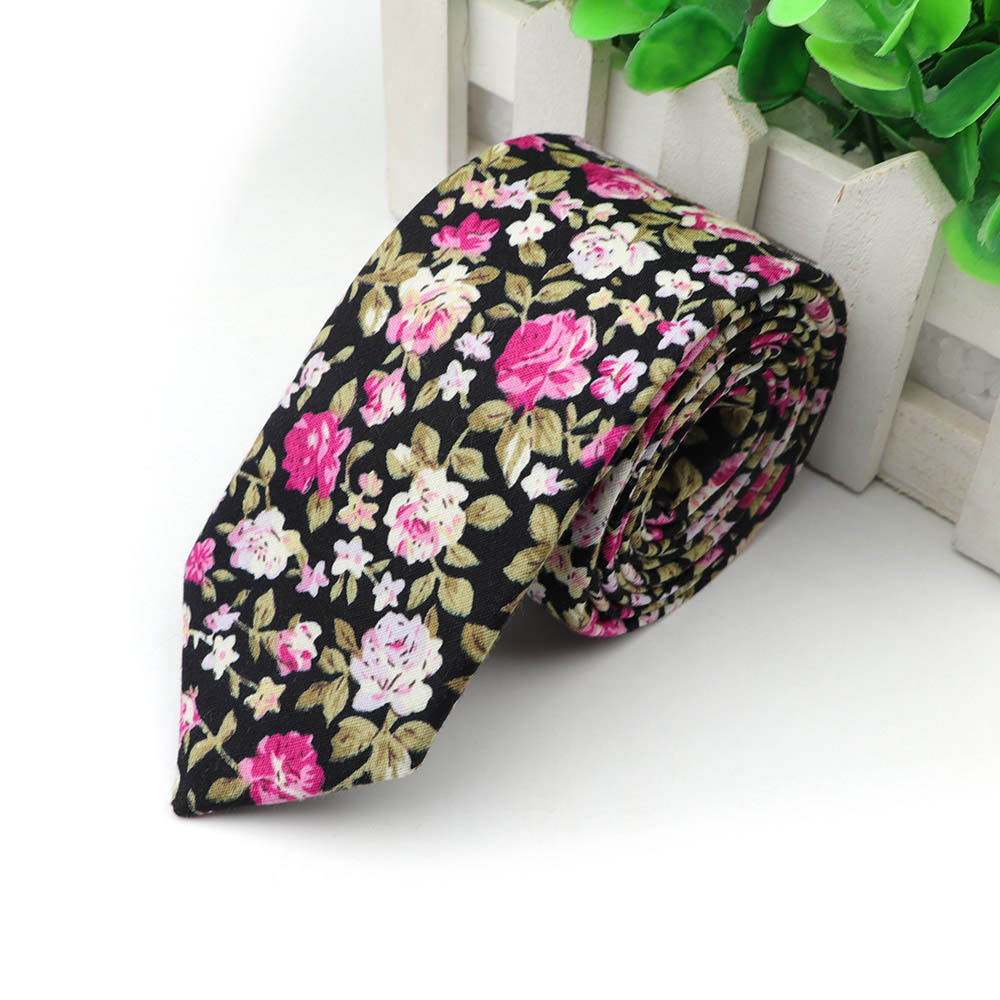 Katoen Bloemen Tie Mens 6 Cm Smalle Stropdas Paisley Plaid Bloem Voor Wedding Party Casual Accessoires: 18
