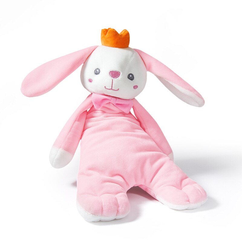 Baby dulme formilde håndklæde ting til nyfødte tegneserie dyr blød dulme håndklæde dyne plys baby legetøj til klapvogn 0 12 måneder: Kanin  th099