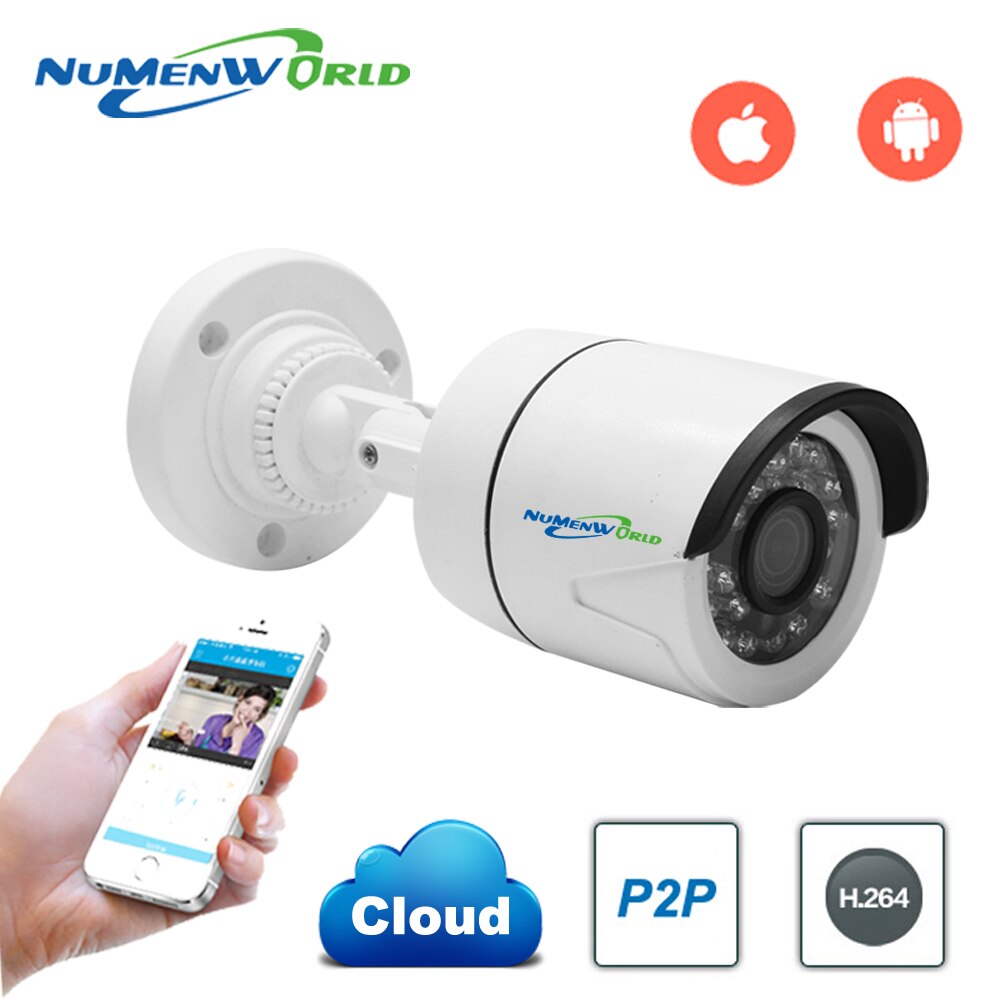 Numenworld IPC 1/4 ''H62 Sensor + XM510 HD 720 p IP Camera ONVIF P2P Bewegingsdetectie RTSP Surveillance Camera Indoor /Outdoor CCTV
