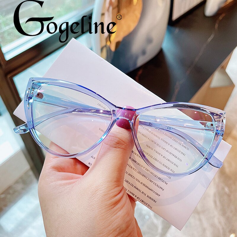 Cat Eye Anti Blue Light Glasses Blocking Filter Computer Glasses Men Women Super Light Frame Eyeglasses Pink Clear Spectacles