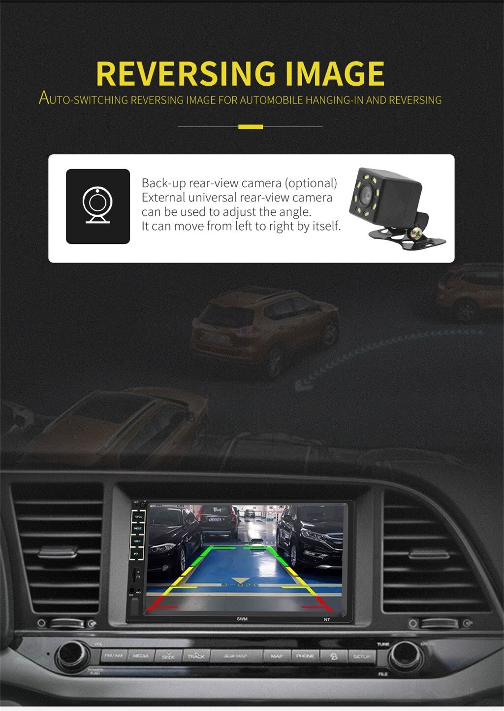 CAMECHO 10.1 Zoll Kopfstützen-Monitor mit Wireless Carplay Android Auto