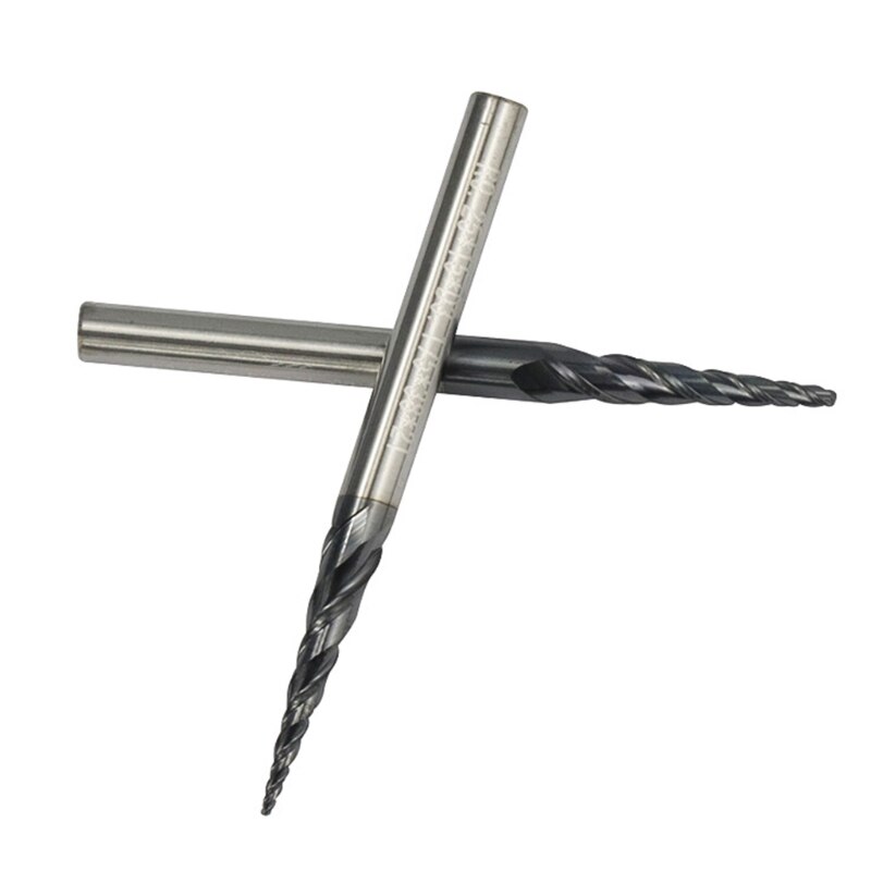 Fresa de punta de bola cónica, vástago de 3.175mm, broca de grabado de madera de carburo, fresadora CNC de aluminio, cortador R0.25/0,5/0,75/1,0