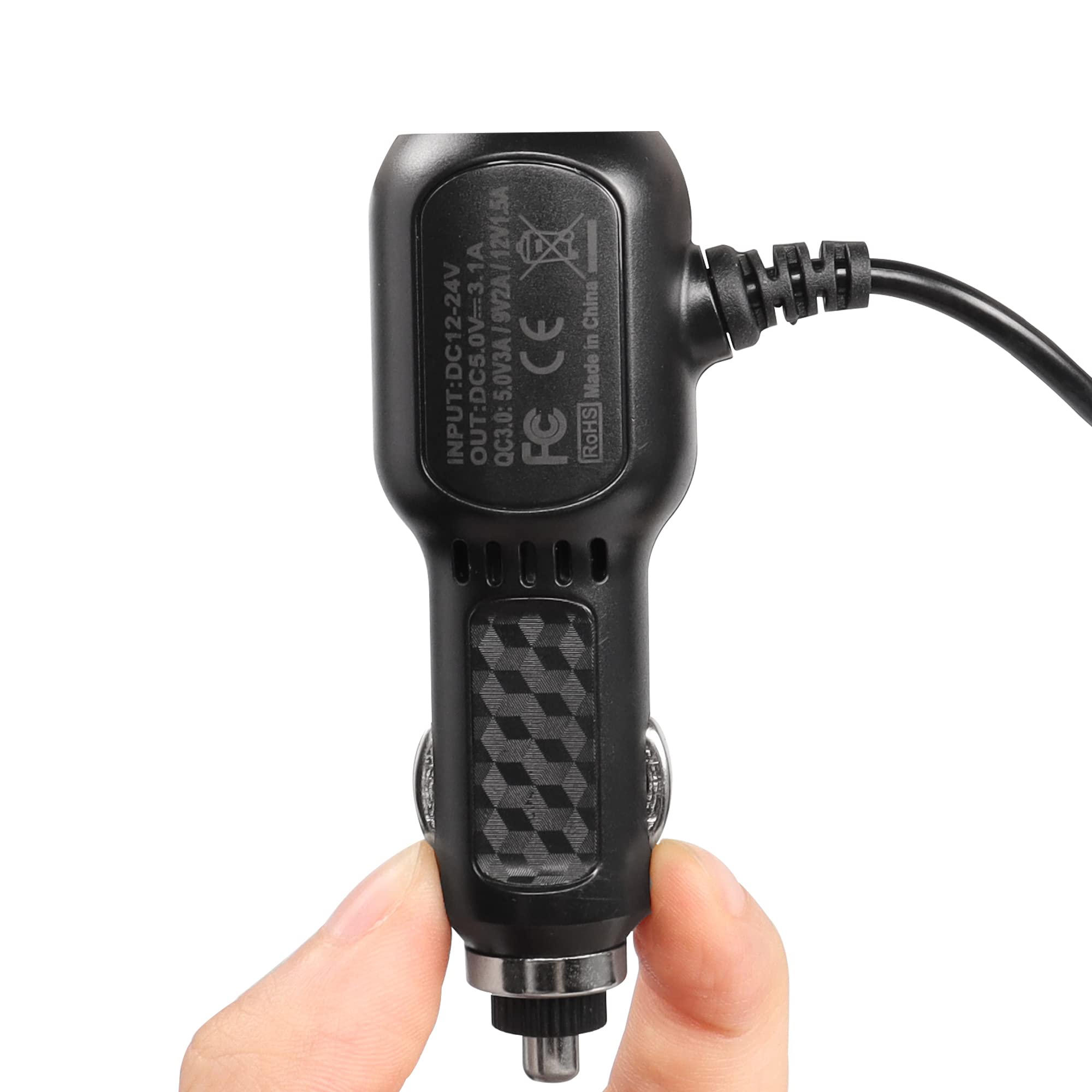 Meiriyfa Dashcam Voedingskabel, Dashcam Oplader Mini Usb, Qc3.0 Snelle Auto-Oplader Met Dubbele Usb-Poorten Voor Verschillende Modellen