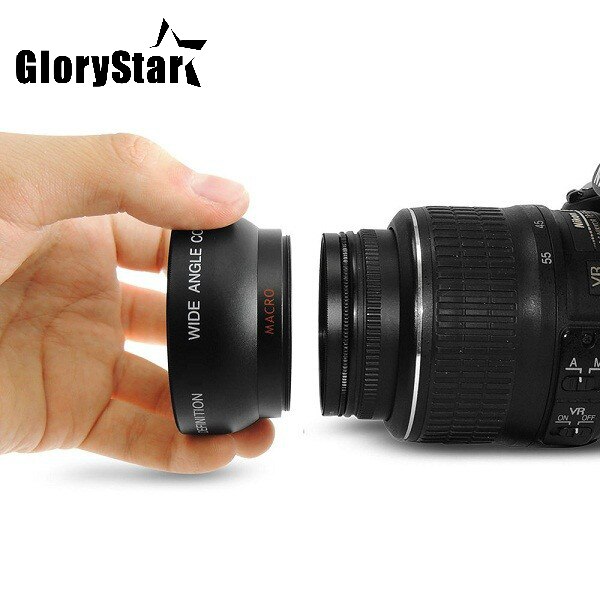 Glorystar 58mm 0.45x vidvinkelobjektiv + makroobjektiv til canon eos 350d/ 400d/ 450d/ 500d/ 1000d/ 550d/ 600d/ 1100d nikon
