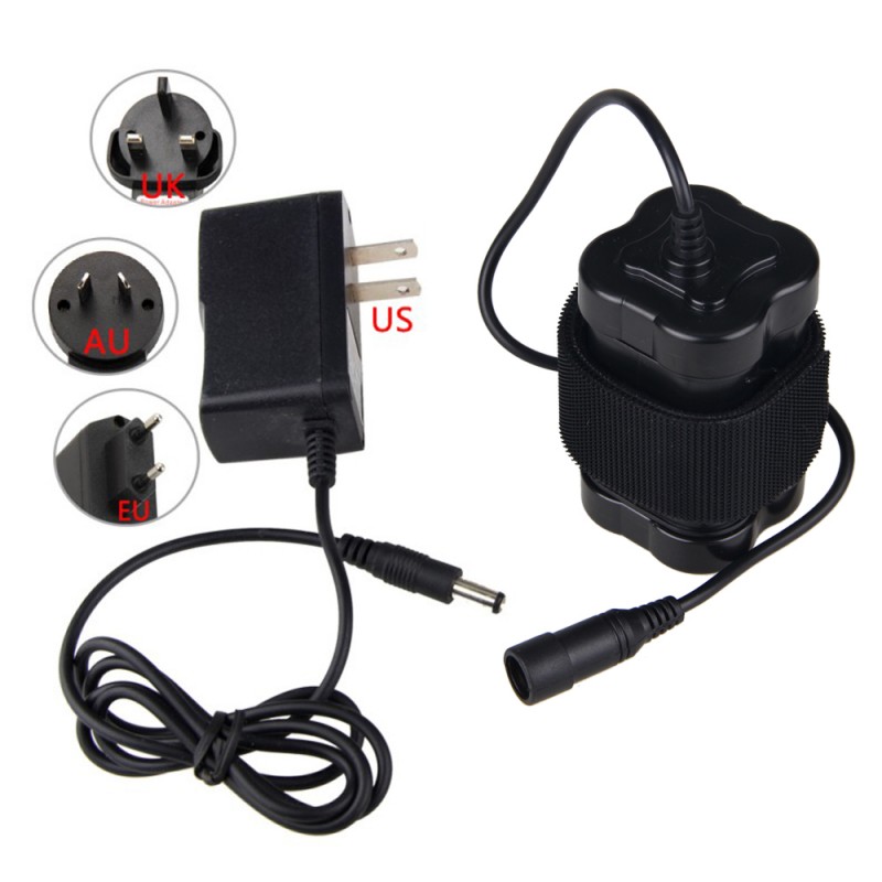 Waterproof 12000mAh Power Supply Rechargeable 8.4V 4x18650 Battery Pack for Bicycle Light: With Charger