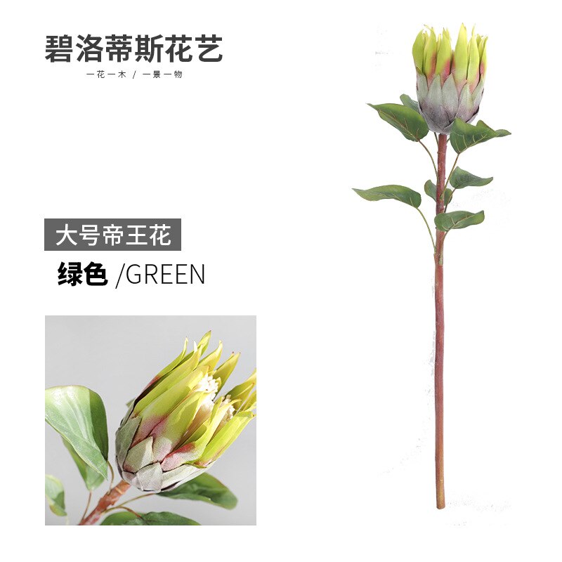 Golv konstgjord bukett stor kung protea fönster shopping dekoration bröllop konstgjord blomdekoration: Bl28375 5179 grönt