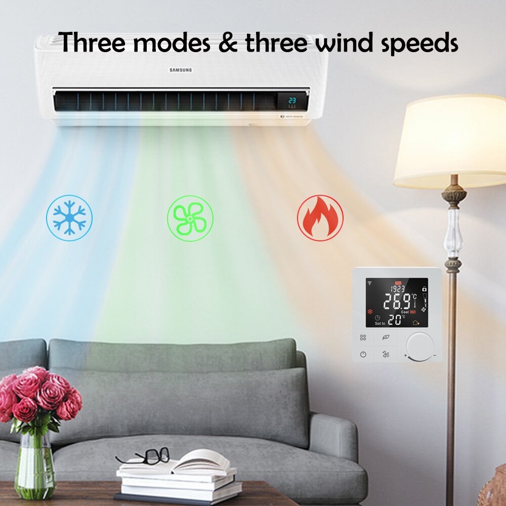 Beok – Thermostat Wifi intelligent Tuya, chauffage au sol/bobine de ventilateur/chaudière à gaz, contrôleur de température, fonctionne avec Google Home Alexa