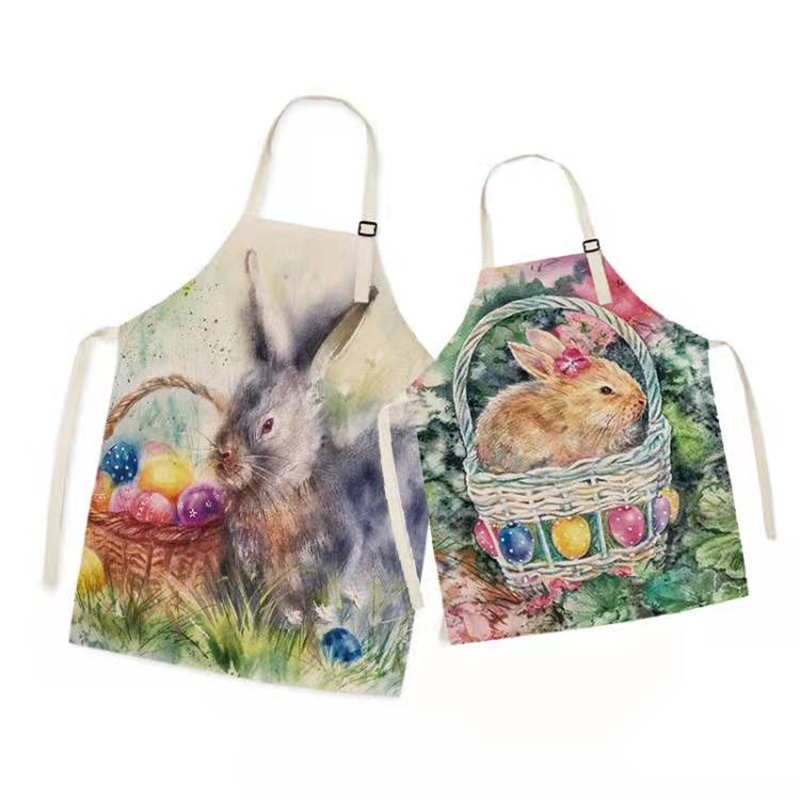 2022 Easter Family Matching Aprons Spring Floral Mom and Me Girl Lady Household for Kitchen Waterproof Baking: style 11