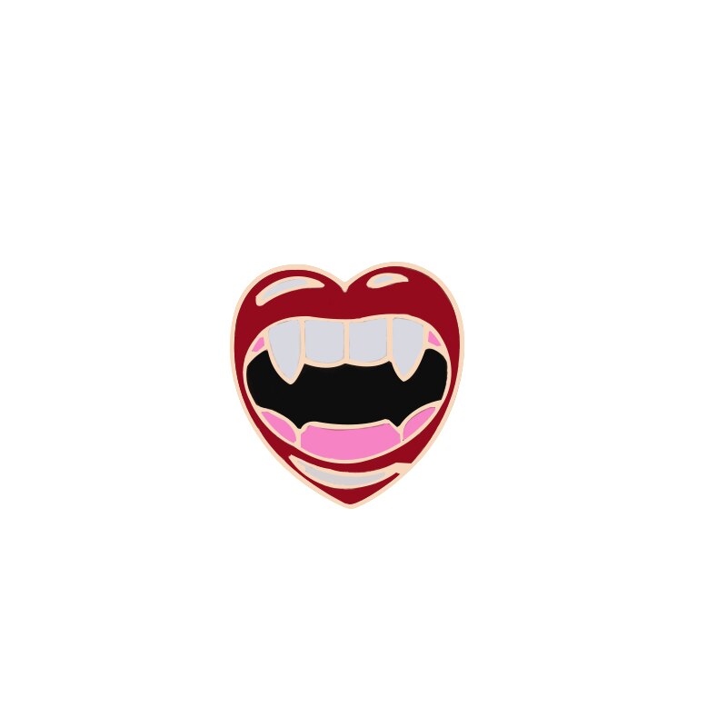 Udvalg af røde læber emalje brocher romantisk sexet mund revers nåler jakker rygsæk badge vintage smykker til kvinder: Stil 1