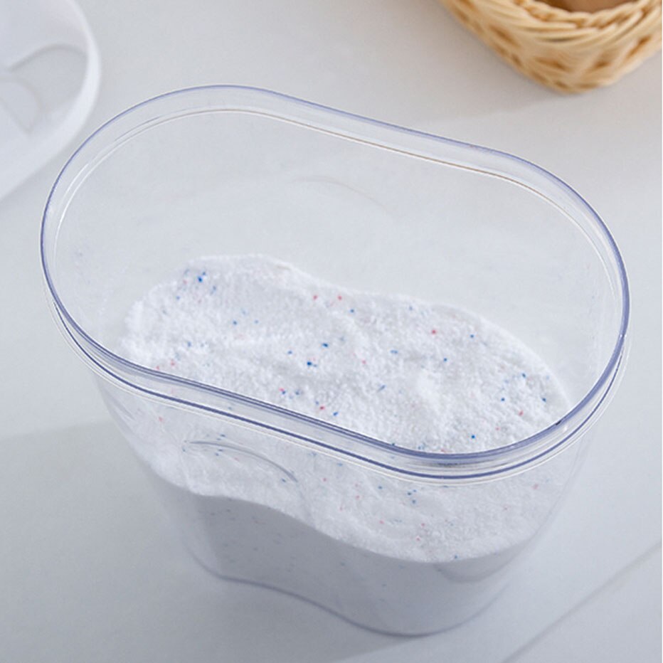 Pour Spout Laundry Powder Detergent Dispenser Plastic Clear Dry Food Storage Container Grain Rice Cereal Sugar Case