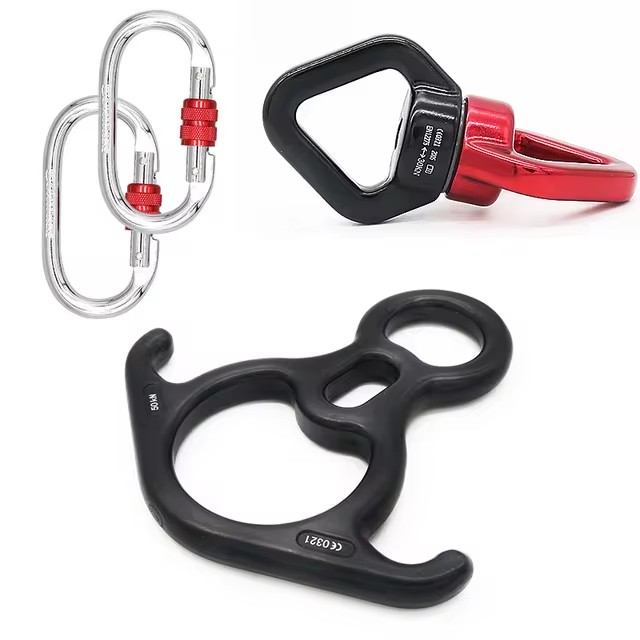 Hardware for Aerial Dance Set Aerial Silk Swivel Climbing Yoga Accessories Fly Aerial Silks and Hammock Swing Accessories Set: black