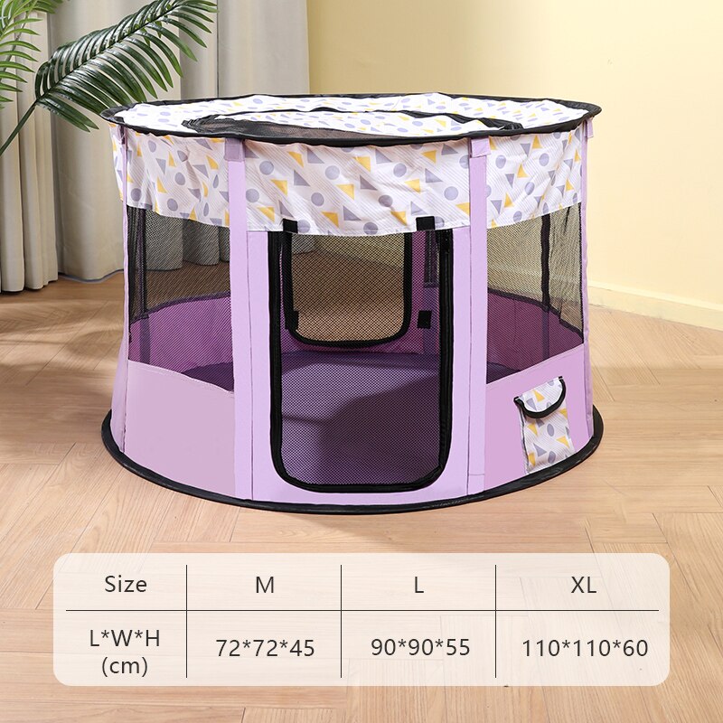 Tragbare Haustier Laufstall Katze Zelt Bett Klapp Hund Haus KäFeige Für Hunde Katzen Baby Zimmer Welpen Innen Runde Zaun Haustier Liefert: Violett Nein Geschenke / 110x110x60cm