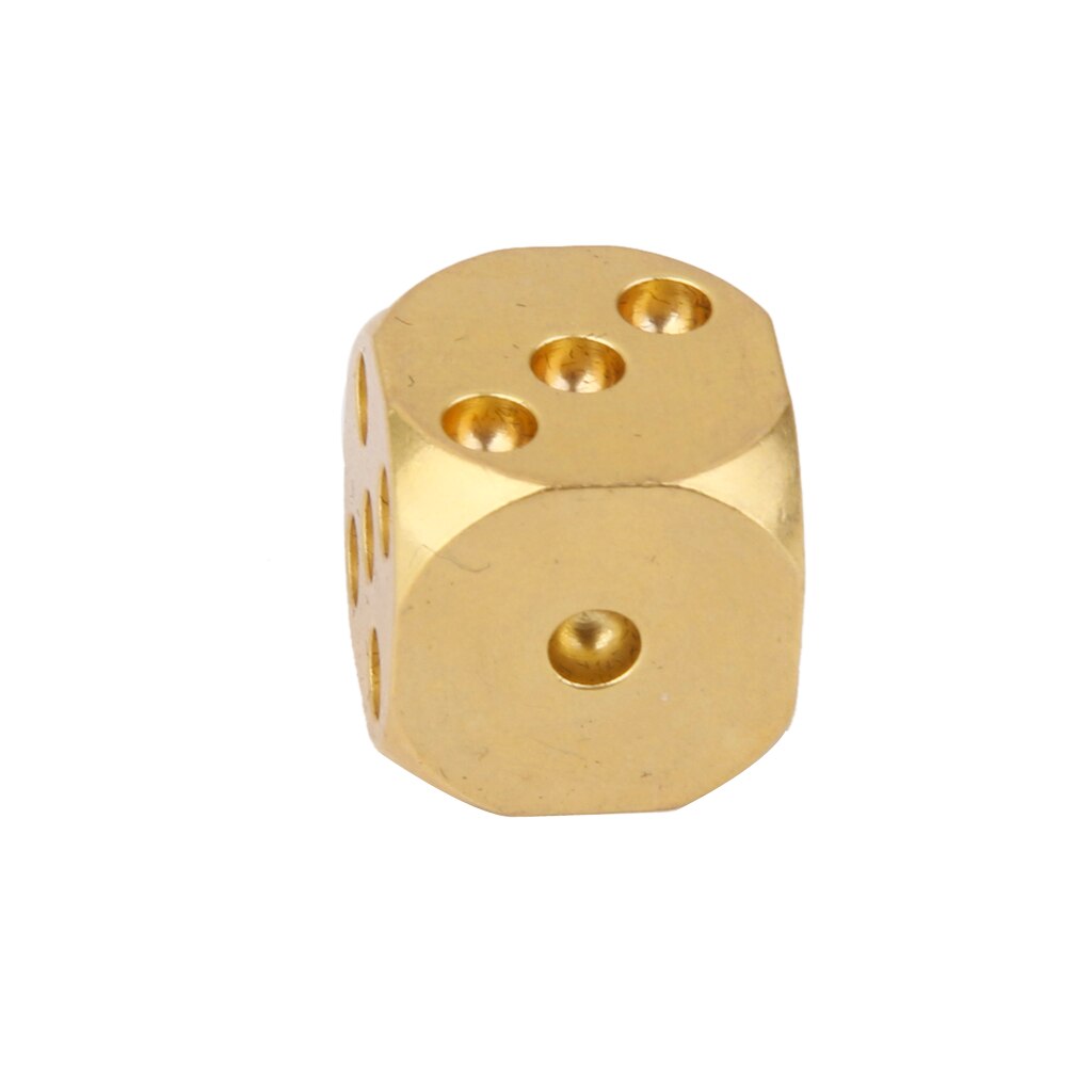13mm vintage tärningar i massiv mässing med rund kant 6-- sidig spot antik