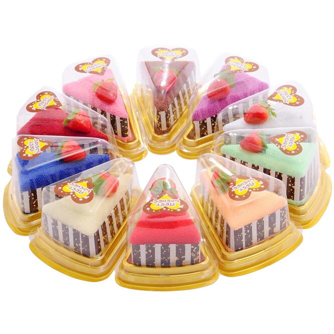 10 sett nydelig mini smørbrød form kake håndkle bomull låve hånd håndkle ansikt håndkle fest 20 x 20 cm: misligholde tittel