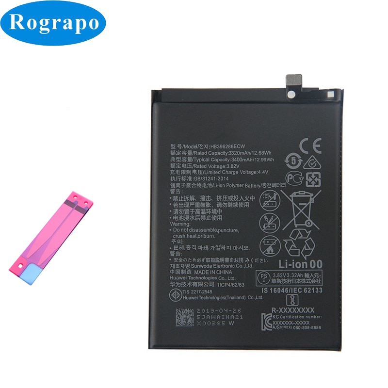 Original 3400mAh HB396286ECW praktisch Batterie Für Huawei Ehre 10i 20i / 10 20 Lite / P Clever HRY-LX1MEB TOPF LX2 LX1T