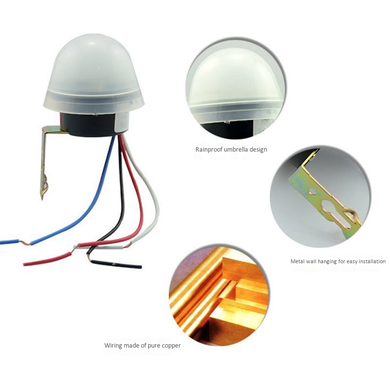 Interruptor de luz de calle con autoencendido y apagado ajustable sensible Ac 220V 10A interruptor de fotointerruptor electrónico con Control fotográfico
