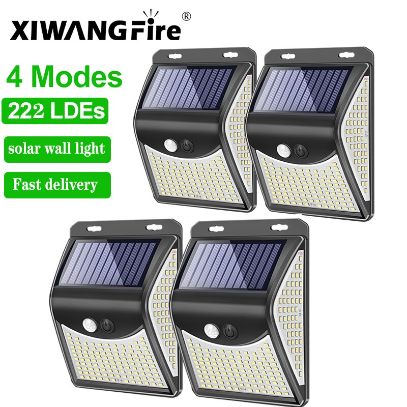 Xiwangfire 222 144 Led Solar Light Outdoor Solar Lamp Met Bewegingssensor Zonne-energie Zonlicht Spots Voor Tuin Decoratie